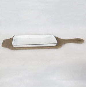 Rectangular Wooden Tray with Detachable Platter