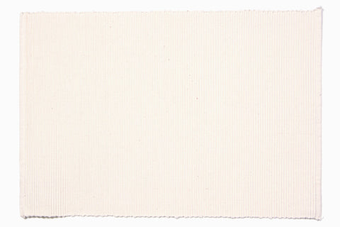 Placemats  Ribbed Solid - White