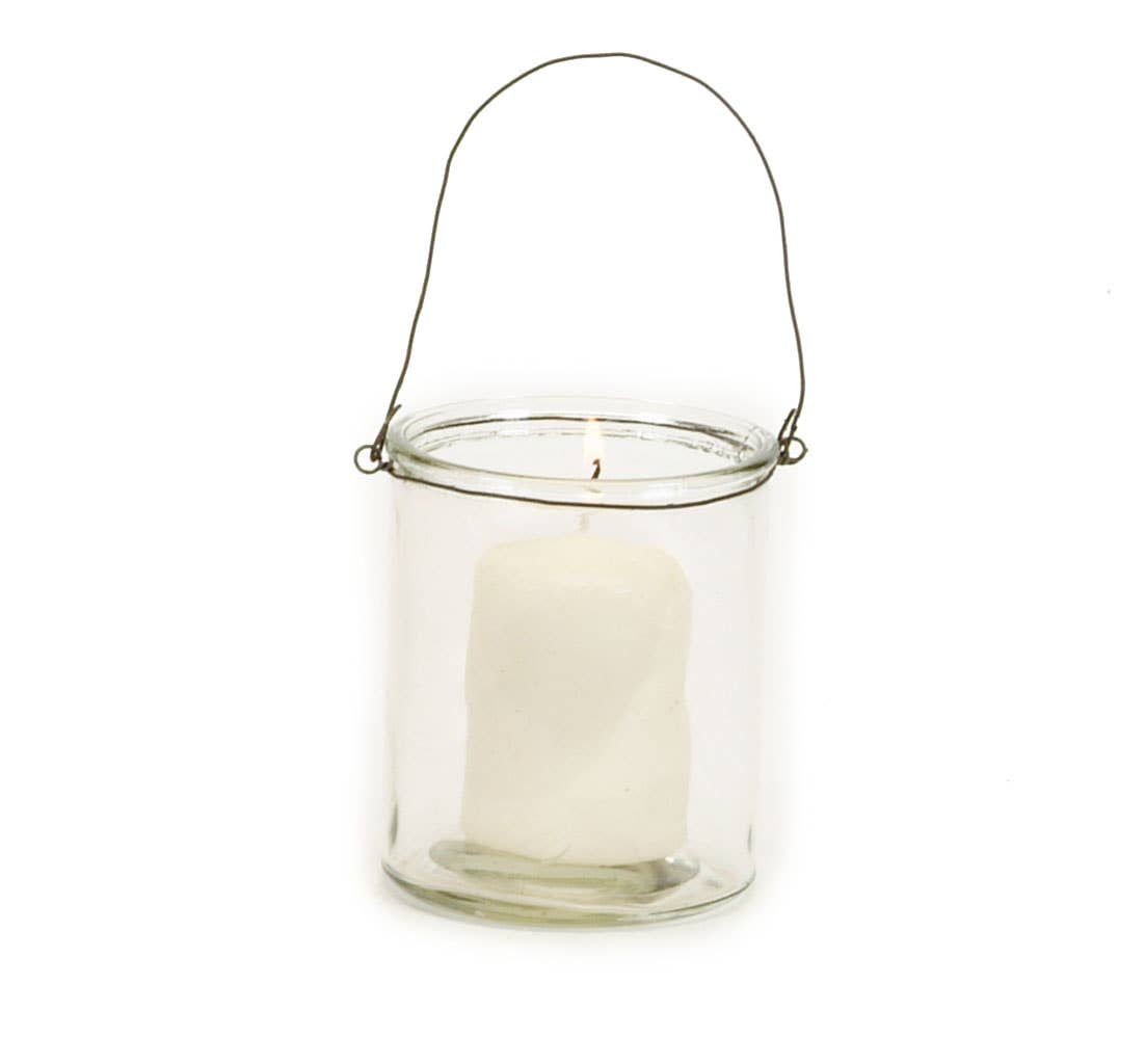 LARGE GLASS CANDLE HOLDER