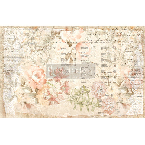 Redesign Decoupage Decor Paper- Floral Parchment