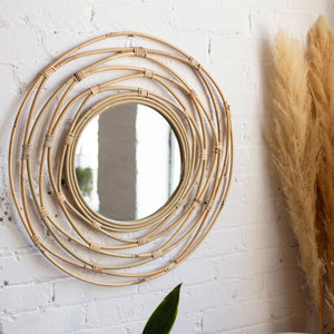 Round Rattan Mirror