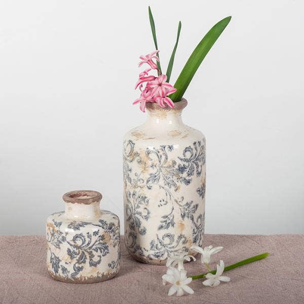 Ceramic Vases with Floral Print