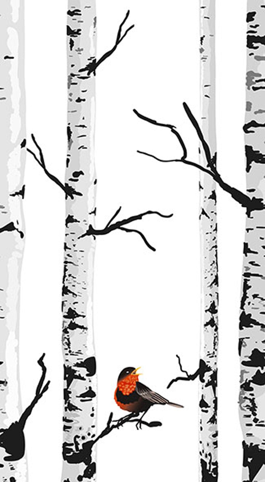 Napkins Birch Trees and Bird