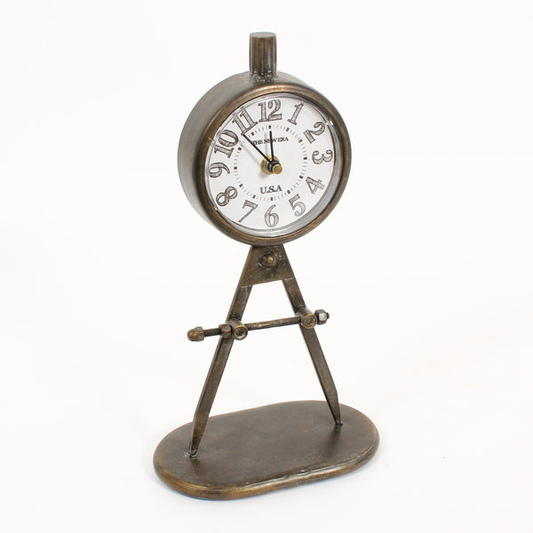 Compass Metal Table Clock