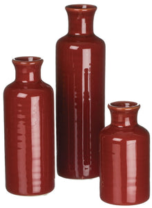 Bottle Vase Set - Red