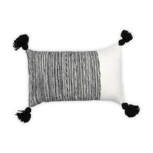 Moroccan Pillow- 12x20 - Dipped Charcoal