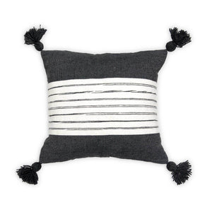 Moroccan Pillow 18x18 - Belted Charcoal