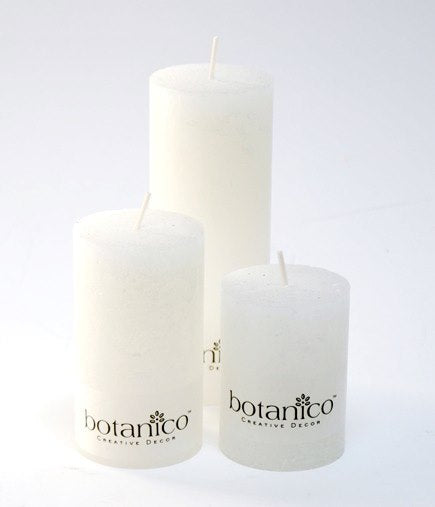 Rustic Candle White Med