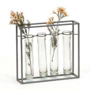 Metal Frame with 4 Tube Vases