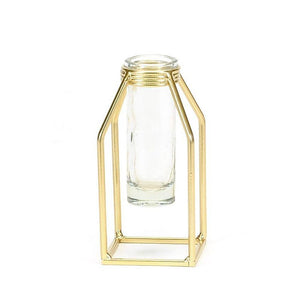 GOLD IRON STAND W TUBE GLASS 2.5"