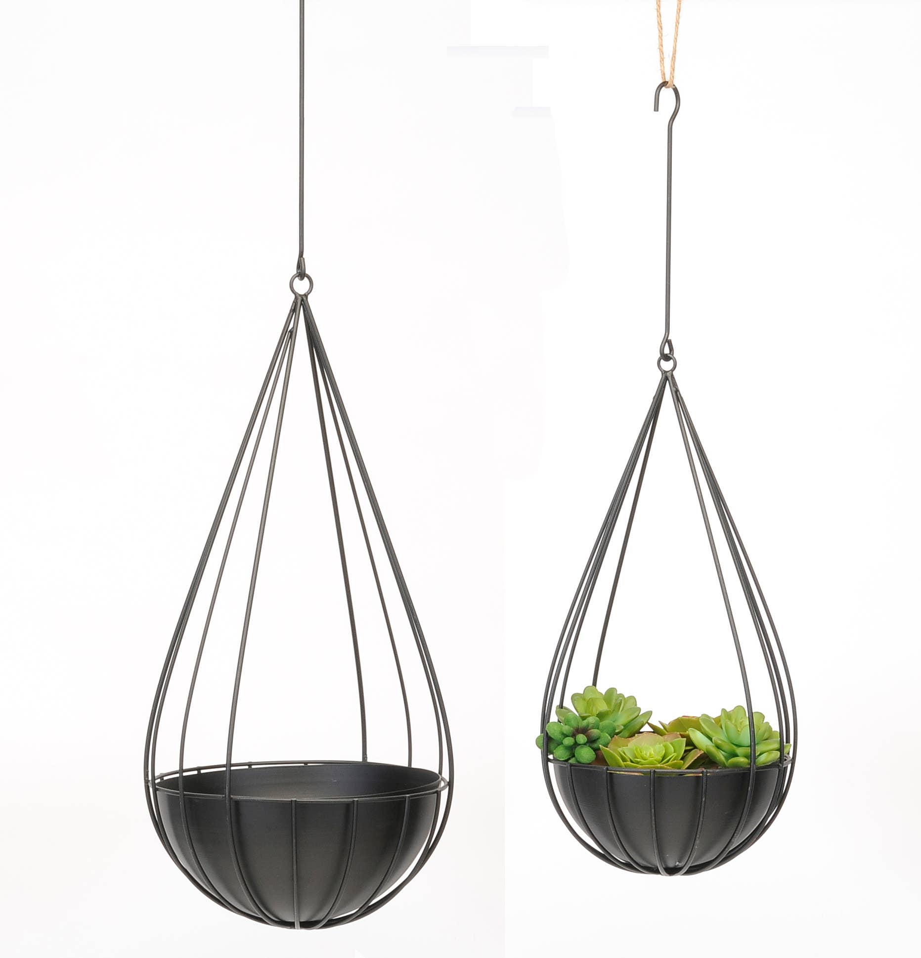 Set Of 2 Hanging Bowl Planters