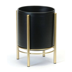 BLK/GOLD FLOOR PLANTER SMALL