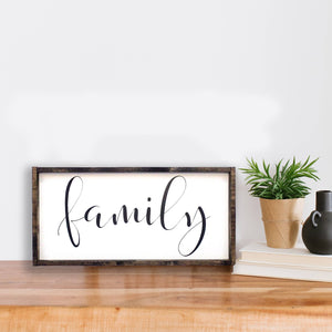 Family Wood Sign - White Background