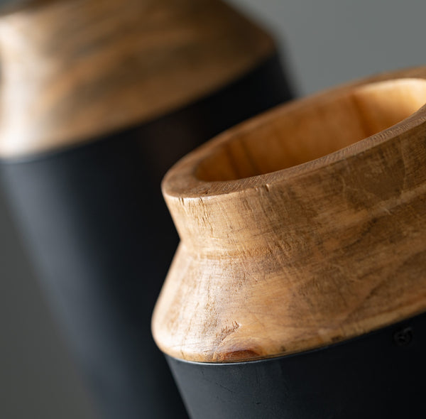 Wood Top Vases